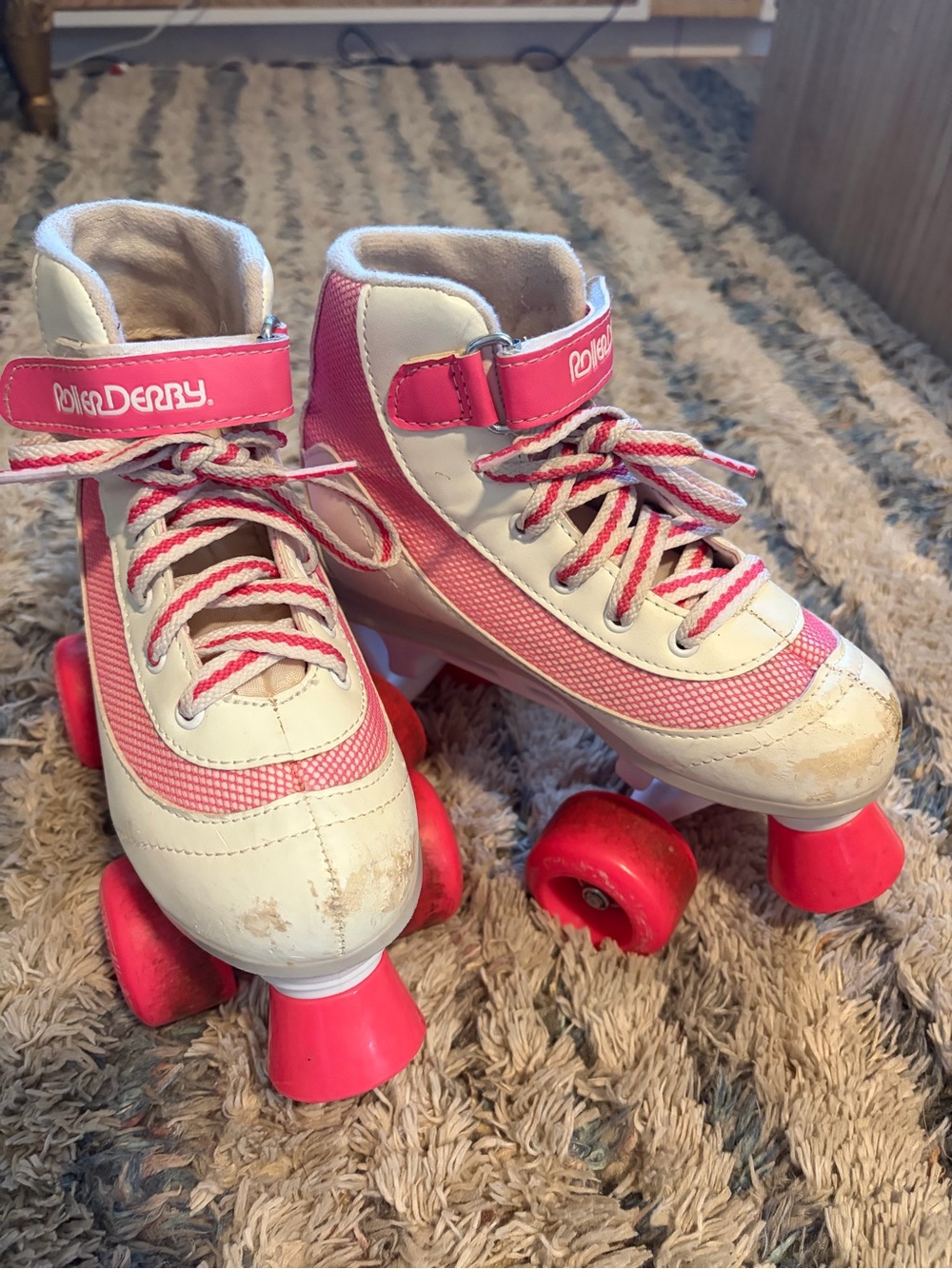 Roller Derby Kids Pink & White Quad Skates
